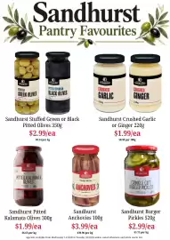 Farmer Jack's catalogue Page 22: Sandhurst Stuffed Green or Black Pitted Olives €2,99