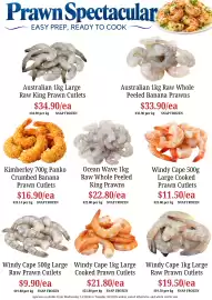 Farmer Jack's catalogue Page 5: Prawn Spectacular EASY PREP, READY TO COOK Australian 1kg Large Raw King Prawn Cutlets