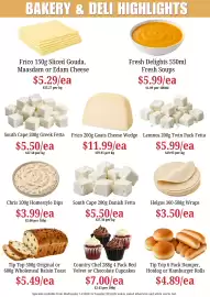 Farmer Jack's catalogue Page 6: Frico Goats Cheese Wedge €11,99, South Cape Danish Fetta €5,50