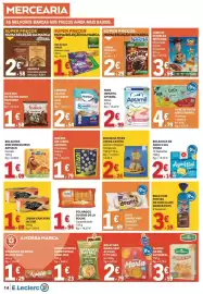 Folheto E.Leclerc semana 42 Página 14: Cereais chocapic nestlé €2,29, Bolo com pepitas de chocolate manhazitos €3,19