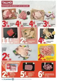 Folheto E.Leclerc semana 42 Página 2: Frango campo €4,48, Perna frango c/ costa €2,98