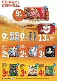 Folheto E.Leclerc semana 42 Página 22: Cerveja sem álcool super bock €2,99, Cerveja com álcool sagres sol&mar €0,64