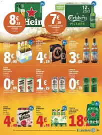 Folheto E.Leclerc semana 42 Página 23: Sidra somersby blackberry €1,29, Cerveja com álcool erdinger oktoberfest €3,68