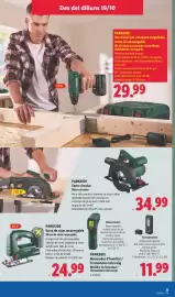 Catálogo Lidl semana 43 Página 9: Parkside serra de calar recarregable €24,99, Parkside Serra circular Sierra circular €34,99