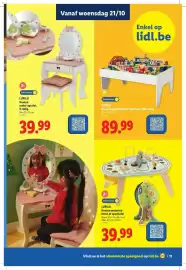 Lidl folder | Speelgoed Pagina 11: Lupilu houten motoriek-boom of speeltafel €39,99, Houten make-uptafel €39,99