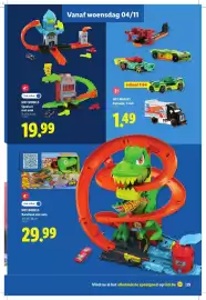 Lidl folder | Speelgoed Pagina 29: Hot wheels speelset met auto €19,99, Hot wheels racebaan met auto €29,99