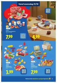Lidl folder | Speelgoed Pagina 5: Houten accessoires speelgoedwinkel €7,99, Houten speelgoedeten €3,99