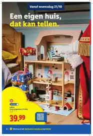 Lidl folder | Speelgoed Pagina 6: Vanaf woensdag 21/10 Een eigen huis, dat kan tellen. EDEBEN 3 Ook online LUPILU Houten