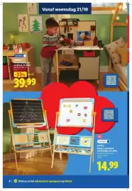 Lidl folder | Speelgoed Pagina 8: Houten schoolbord dubbelzijdig, 60-delig €14,99, Houten speelgoed-werkbank €39,99