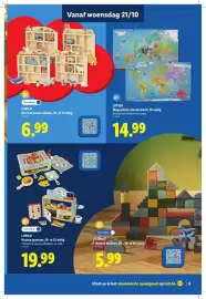Lidl folder | Speelgoed Pagina 9: Box met houten dieren €6,99, Magnetische houten kaart €14,99