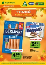 Groszek gazetka | Minimarket Strona 1: Wafel Knoppers €3,49, Berlinki Classic €4,99