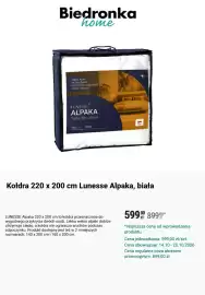 Biedronka gazetka tydzień 42 Strona 6: Kołdra 200 x 200 cm Lunesse Alpaka biała €599,00