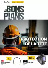 Catalogue DomPro page 1: Bollé MASQUE DE SOUDURE ELECTRO €125,57, 3M ARCEAU ANTIBRUIT E-A-RCAP™ €4,99