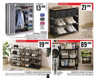 Catalogue Shopix page 11: MEUBLE RANGE CHAUSSURES 2 TIROIRS €21,99, ARMOIRE DRESSING 3 PORTES €13,99