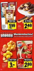 Vomar Voordeelmarkt folder | Weekend Pagina 3: Verse Eclairs €2,49, Douwe Egberts Verwen-koffie €1,99
