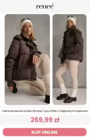 Renee magazyn tydzień 42 Strona 7: Ciemnobrązowa kurtka zimowa typu puffer z odpinanym kapturem Renee €269,99
