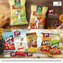 Stokrotka gazetka Strona 16: Chrupki kukurydziane Łapsy pizza €3,99, Chrupki Tygryski czekoladowe €1,98