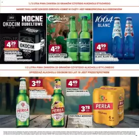 Stokrotka gazetka Strona 23: Piwo Perła Miodowa 4-pak €3,78, Piwo Carlsberg €4,29