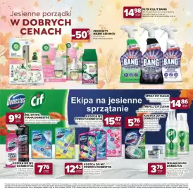 Stokrotka gazetka Strona 31: Kostka do wc Power 5 Domestos 2-pak €12,43, Płyn Cillit Bang zero tłuszczu €14,98