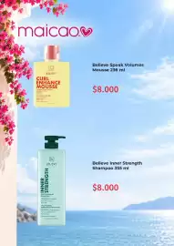 Catálogo Maicao Página 4: Believe inner strength shampoo €8.000,00, Believe Speak Volumes Mousse €8.000,00