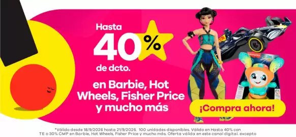 Catálogo Éxito Página 7: Hasta 40% de dcto. en Barbie, Hot Wheels, Fisher Price y mucho más LDASIO 75+ fisher-price B C 68