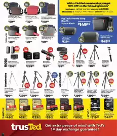 Teds Cameras catalogue Page 14: Pgytech Onego Solo 4L Bag €129,95, SanDisk Extreme Pro 128GB SDXC or Micro Card €89,95