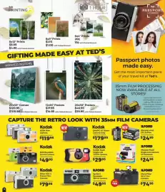 Teds Cameras catalogue Page 16: Kodak SNAPIC A1 35mm Camera Grey €179,95, Kodak M38 Reusable 35mm Camera €49,95