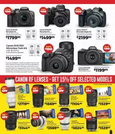 Teds Cameras catalogue Page 3: Canon RF 100mm F2.8 Macro Lens €1.869,95, Canon RF 16-28mm F2.8 STM Zoom €1.529,95