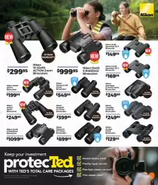 Teds Cameras catalogue Page 5: Nikon Sportstar 8-24x25 Zoom Binoculars €249,95, Nikon Monarch M7 10x42 Binoculars €899,95