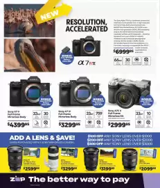 Teds Cameras catalogue Page 8: Sony 16-35mm F2.8 GM II Zoom €3.199,95, Sony 50mm F1.4 GM Lens €2.099,95