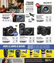 Teds Cameras catalogue Page 9: Sony A6400 Mirrorless Twin Kit €1.799,95, Sony A7R V Full Frame Mirrorless Body €4.999,95