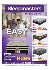 Sleepmasters catalogue Page 1: Sealy Columbia 137cm Double Bed Set €7.499,00, Rio 152cm Queen Bed Set €6.499,00