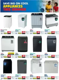 Russells catalogue Page 2: Samsung 17.5KG AI Top Loader €7.999,00, Defy 19SLT Chest Freezer White DMF470 €3.999,00