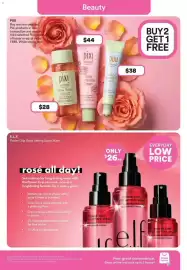 Priceline catalogue Page 13: Pixi Glow Tonic €28,00, E.L.F. Power Grip Rose Setting Spray €26,00
