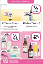 Priceline catalogue Page 8: Q+A Vitamin C Brightening Serum €11,99, Aveeno Skin Relief Repairing Balm €11,50