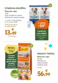 Folleto TiendAnimal Página 11: Nature - pinso per a gos €56,99, Criadores - cientifica €17,99