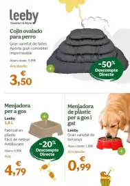 Folleto TiendAnimal Página 35: Leeby - menjadora de plastic per a gos i gat €0,99, Leeby - cojin ovalado para perro €3,50