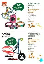 Folleto TiendAnimal Página 40: Ara - gotoo €1,79, Ara - accessoris per passejar €7,99