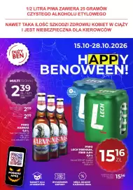 Duży Ben gazetka Strona 1: Piwo Lech Premium, Free 0,0% €15,16, Piwo Harnas €2,39