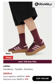 Eobuwie gazetka tydzień 42 Strona 2: Skóra Okazja eobuwie.pl GAZELLE extra -15% Kod: FALL adidas Sneakersy Gazelle Bordowy