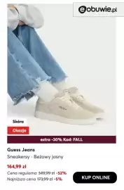 Eobuwie gazetka tydzień 42 Strona 9: Skóra Okazja GUESS JEANS Єobuwie.pl extra -30% Kod: FALL Guess Jeans Sneakersy Beżowy