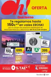 Folleto Eroski semana 42 Página 1: Samsung tv miniled neo qled 4k tq65qn73h €671,04, Samsung Lavadora WW90CGC04DTEEC €399,00