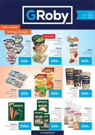 GRoby akciós újság Oldal 1: Lavazza cappuccino tiramisu latte macchiato €599,00, Guru hummus €3.883,00