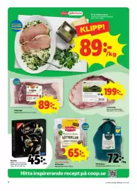 Stora Coop reklamblad vecka 43 Sida 2: Fläksida €89,00, Ullmo musslor i vitvinssås €45,00