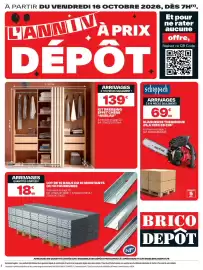 Catalogue Brico Dépôt page 1: KIT DRESSING EFFET CHÊNE "ANDLAU" €139,00, Scheppach Elagueuse thermique €69,90
