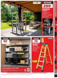 Catalogue Brico Dépôt page 23: Erbauer Escabeau pro 6 marches fibre verre €79,90, ÉTAGÈRE BOIS MÉTAL CHARGE LOURDE €89,00