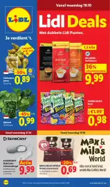 Lidl folder week 43 Pagina 1: Spinazie €0,99, Conference peren €0,89