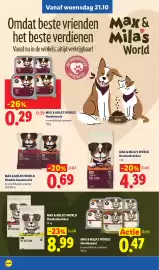 Lidl folder week 43 Pagina 15: Max & Mila's World Honden kauwsnacks €0,69, Max & Mila's World Hondenpaté €0,47