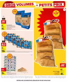 Catalogue Carrefour | Gros volumes = petits prix page 25: WOODSTOCK Bois d'allumage €5,59, WOODSTOCK Bois densifié €19,96