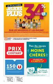 Catalogue Super U page 2: LE 29 OCTOBRE JEUDIS PLUS 34% REVERSÉS SUR VOTRE CARTE U Carte Old Nick JACK DANIELS Ballantines